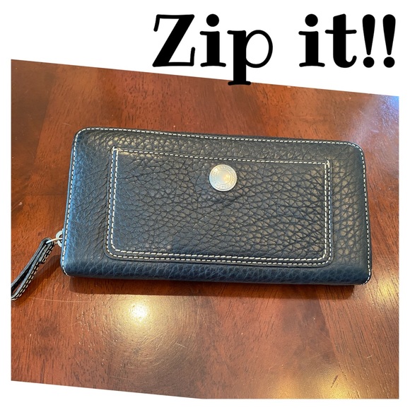 Coach Handbags - COPY - Coach Pebble Zip around Wallet
